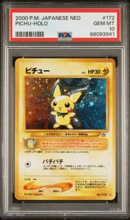 2000 #172 Pichu-Holo PSA 10 Japanese Neo