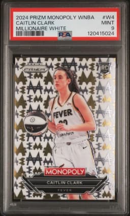 2024 #W4 Caitlin Clark PSA 9 Panini Prizm Monopoly WNBA Millionaire White