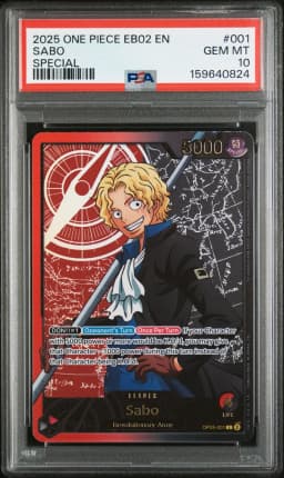 2025 #001 Sabo PSA 10 One Piece EB02-Extra Booster -Anime 25th Collection-