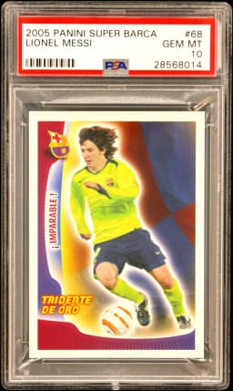 2005 #68 Lionel Messi PSA 10 Panini Super Barca