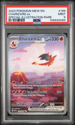 2023 #199 Charizard EX PSA 9 Mew EN-151