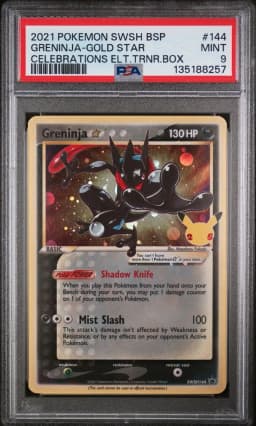 2021 #144 Greninja-Gold Star PSA 9 Swsh Black Star Promo