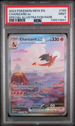 2023 #199 Charizard EX PSA 9 Mew EN-151