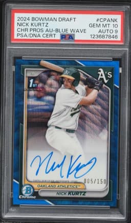 2024 #CPANK Nick Kurtz PSA 10 Bowman Draft Chrome Prospect Autographs Baseball