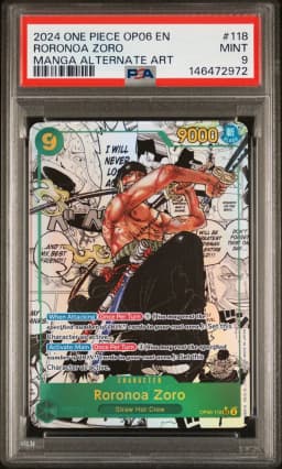 2024 #118 Roronoa Zoro PSA 9 One Piece OP06-Wings of the Captain