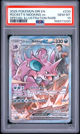 2025 #233 Team Rocket's Nidoking EX PSA 10 Dri EN-Destined Rivals