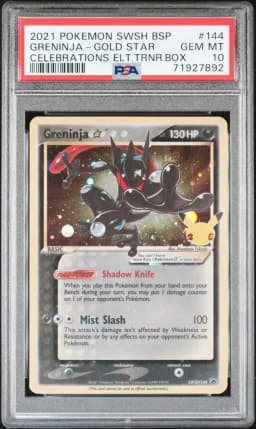 2021 #144 Greninja-Gold Star PSA 10 Swsh Black Star Promo