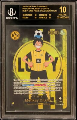 2025 #ST13003 Monkey.D.Luffy L/(BVB x ONE PIECE Collaboration) BGS 10 One Piece Card Game Promos