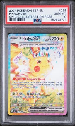 2024 #238 Pikachu EX PSA 10 Ssp EN-Surging Sparks