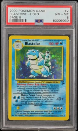 2000 #2 Blastoise-Holo PSA 8 Game Base II
