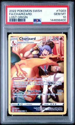 2022 #TG03 Full Art/Charizard PSA 10 Sword & Shield Lost Origin