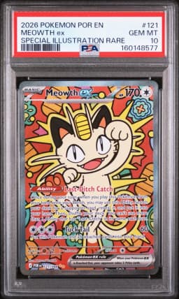 2026 #121 Meowth EX PSA 10 Por EN-Perfect Order