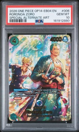 2026 #006 Roronoa Zoro PSA 10 One Piece OP14-EB04-the Azure Sea's Seven