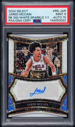 2024 #RSJAR Jared McCain PSA 9 Panini Select Rookie Signatures