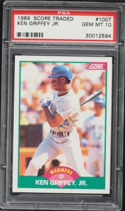 1989 #100T Ken Griffey Jr PSA 10 Score Traded Baseball