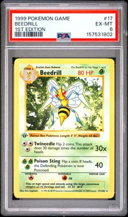 1999 #17 Beedrill 1st Edition PSA 6 Game