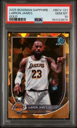 2025 #BCV-121 LeBron James PSA 10 Bowman Sapphire Edition
