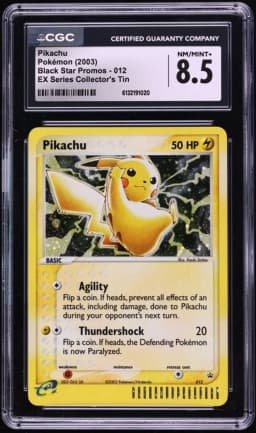 2003 #12 Black Star Promo Ex Series Collector's Tin Holo Pikachu NM-MT+ CGC 8.5 Pokemon