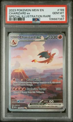 2023 #199 Charizard EX PSA 10 Mew EN-151