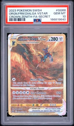 2023 #GG68 Full Art/Origin Forme Dialga Vstar PSA 10 Sword and Shield Crown Zenith