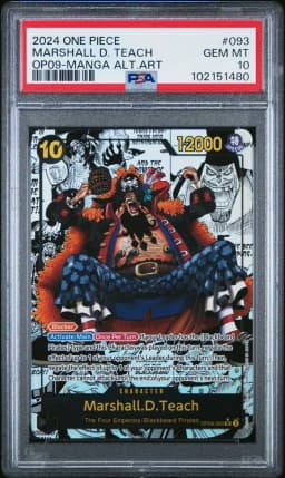 2024 #093 Marshall D. Teach PSA 10 One Piece OP09-Emperors in the New World One Piece