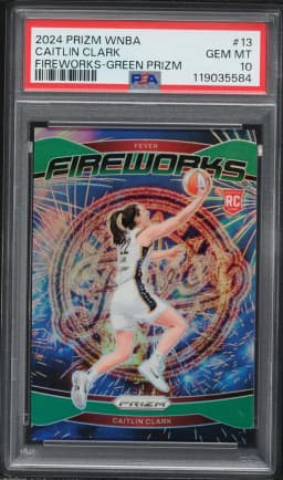 2024 #13 Caitlin Clark PSA 10 Panini Prizm WNBA Fireworks Basketball