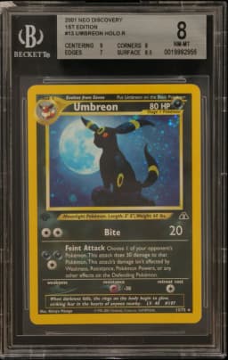 2001 #13 Umbreon HOLO R Beckett 8 Pokemon Neo Discovery 1st Edition Pokemon