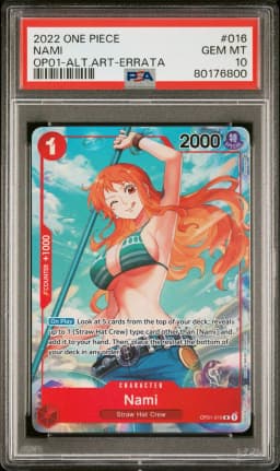 2022 #016 Nami PSA 10 One Piece OP01-Romance Dawn