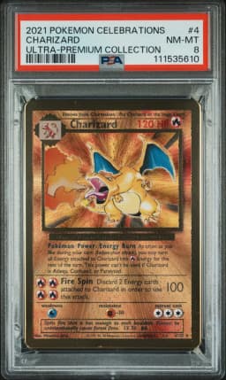 2021 #4 Charizard PSA 8 Celebrations Ultra-Premium Collection