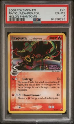 2006 #26 Rayquaza-Reverse Foil PSA 6 EX Holon Phantoms