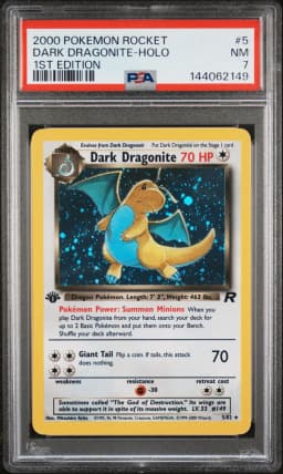 2000 #5 Dark Dragonite-Holo 1st Edition PSA 7 Rocket