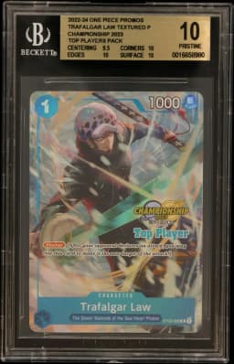 2022 #ST03008 Trafalgar Law TEXTURED C/(Championship 2023 Top Players Pack) BGS 10 One Piece Card Game Promos