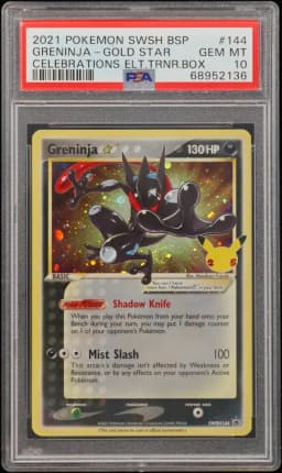 2021 #144 Greninja-Gold Star PSA 10 Swsh Black Star Promo