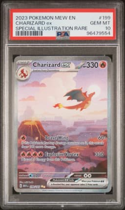 2023 #199 Charizard EX PSA 10 Mew EN-151