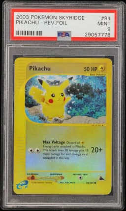 2003 #84 Pikachu-Reverse Foil PSA 9 Skyridge