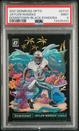 2021 #DT37 Jaylen Waddle PSA 9 Panini Donruss Optic Downtown