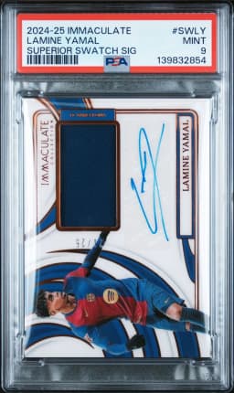 2024 #SWLY Lamine Yamal PSA 9 Panini Immaculate Collection Superior Swatch Signatures