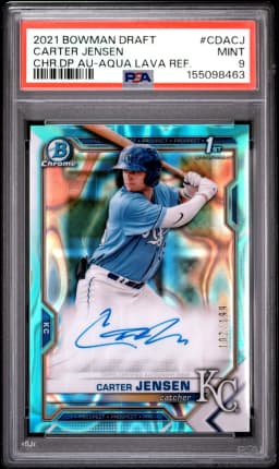 2021 #CDACJ Carter Jensen PSA 9 Bowman Draft Chrome Draft Pick Autographs
