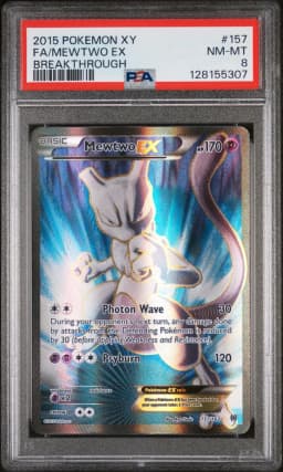 2015 #157 Full Art/Mewtwo EX PSA 8 XY Breakthrough