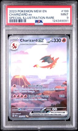 2023 #199 Charizard EX PSA 9 Mew EN-151