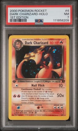 2000 #4 Dark Charizard-Holo 1st Edition PSA 7 Rocket