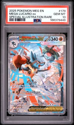 2025 #179 Mega Lucario EX PSA 10 Meg EN-Mega Evolution