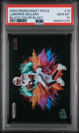 2025 #19 Lanorris Sellers PSA 10 Panini Prizm Draft Picks Black Color Blast