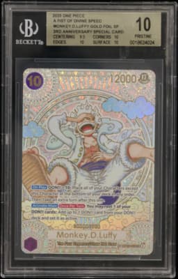 2025 #OP05119 Monkey.D.Luffy GOLD SP/(3rd Anniversary Special Card) BGS 10 One Piece Card Game A Fist of Divine Speed