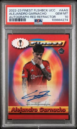 2022 #AAG Alejandro Garnacho PSA 10 Topps Finest Flashbacks UEFA Club Competitions Autographs