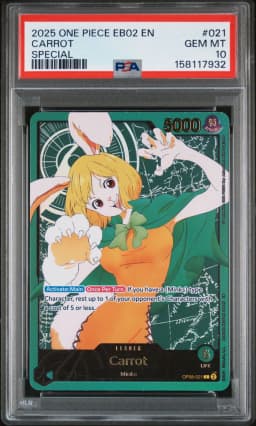 2025 #021 Carrot PSA 10 One Piece EB02-Extra Booster -Anime 25th Collection-