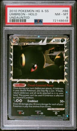 2010 #86 Umbreon-Holo PSA 8 Heartgold & Soulsilver Undaunted