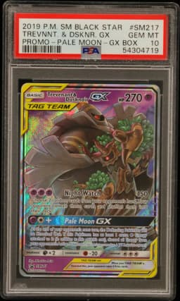 2019 #SM217 Trevenant & Dusknoir GX PSA 10 SM Black Star Promo