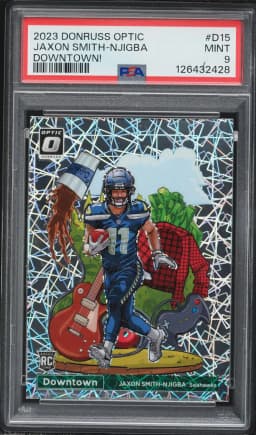 2023 #D15 Jaxon Smith-Njigba PSA 9 Panini Donruss Optic Downtown! Football