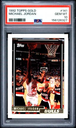 1992 #141 Michael Jordan PSA 10 Topps Gold